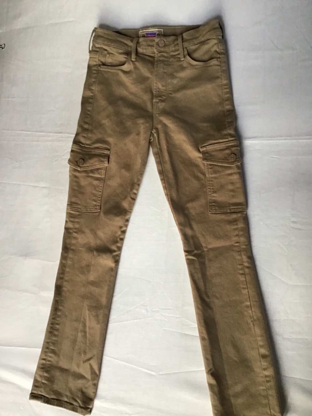 MOTHER Women’s Mid Rise Dazzler Cargo Ankle Jeans in Tan Size 25 Stretch - Picture 3 of 10